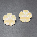 Pierced Earrings Enamel Flower Iridescent Drop 1.25"