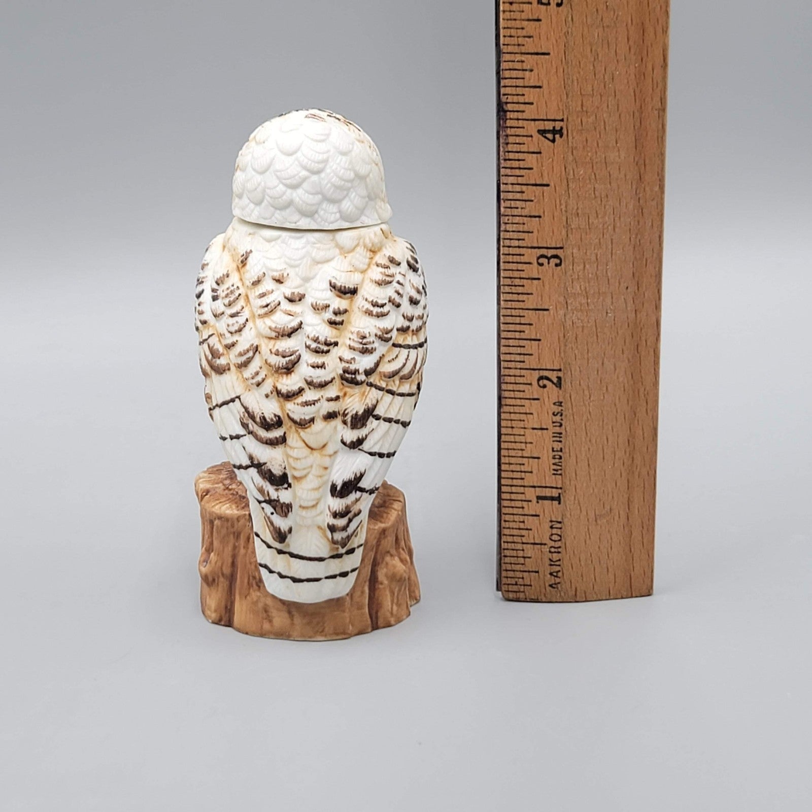 Vintage Ceramic Owl Decanter Bottle Figurine Ski Country 4 in Miniature Empty