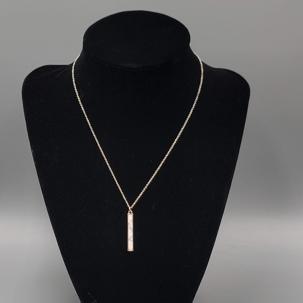 LA CN Necklace Rose Gold tone Bar Pendant 15" 17" 18"