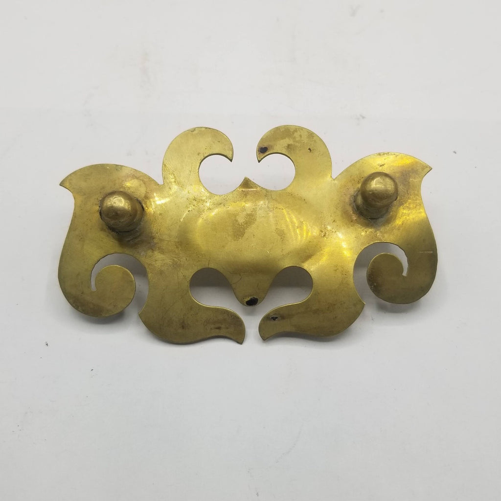 Lot of 4 Vtg Gold Metal Batwing Chippendale Style Drop Bail Drawer Pulls