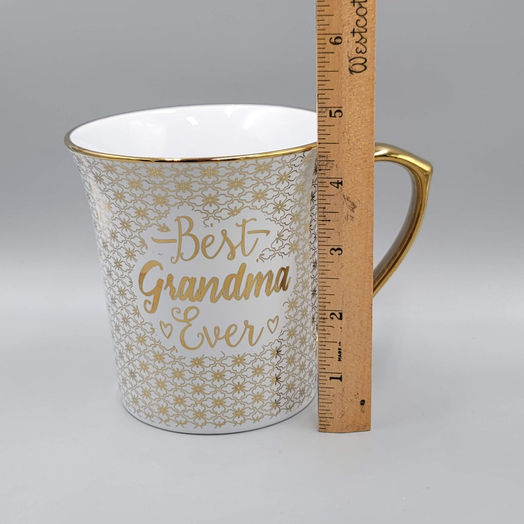 Best Grandma Ever Coffee Mug White and Gold 10 Strawberry street Large Size
