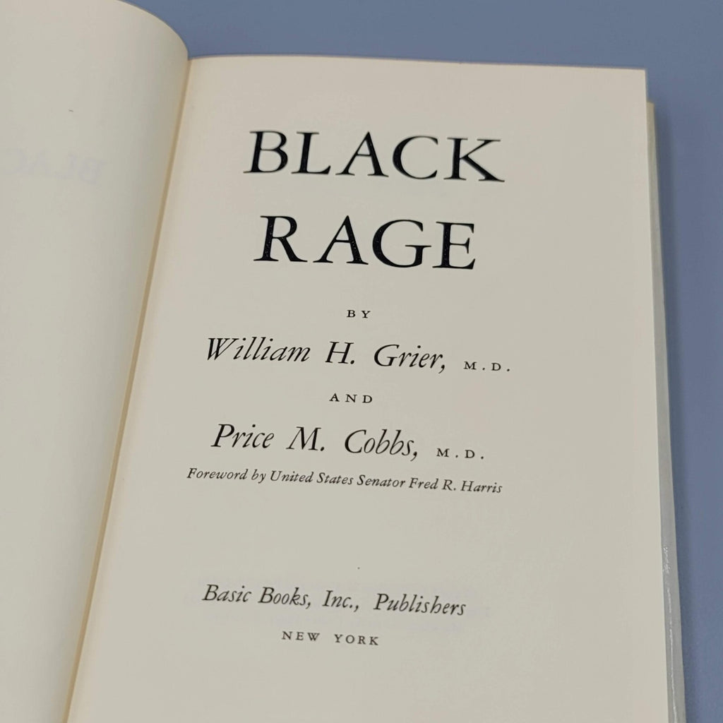 Vintage Hardcover Black Rage by William H. Grier and Price M. Cobbs
