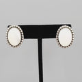 Vintage Signed ATI Mexico Sterling Silver MOP Pierced Earrings Mother of Pearl