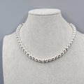 RLL Necklace Silver Plated Beads on Chain Toggle Closure 16" READ