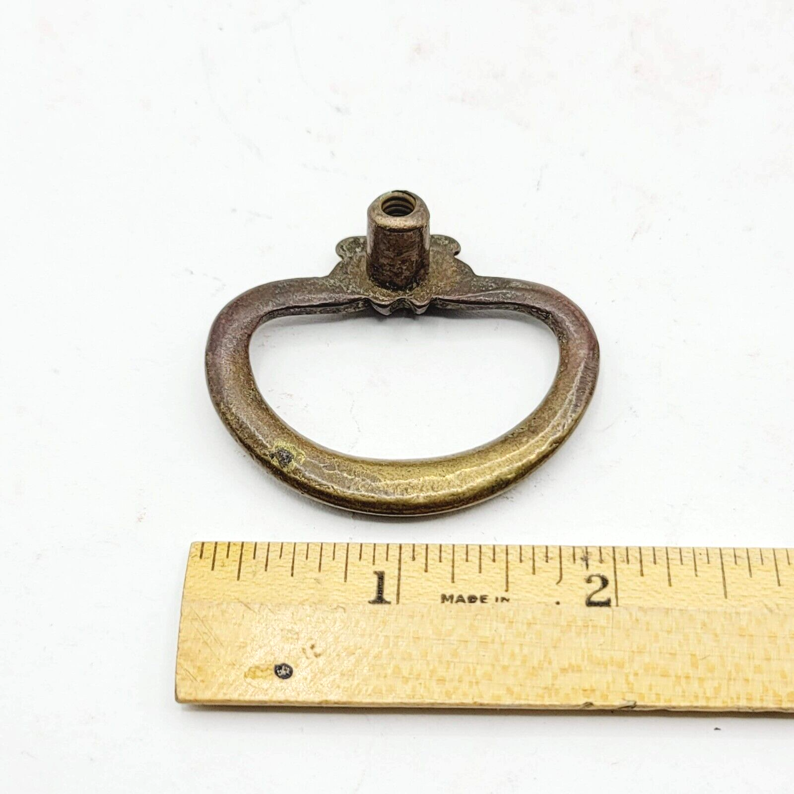 Vintage Brass Drawer Pull Salvage Hardware 1 7/8"