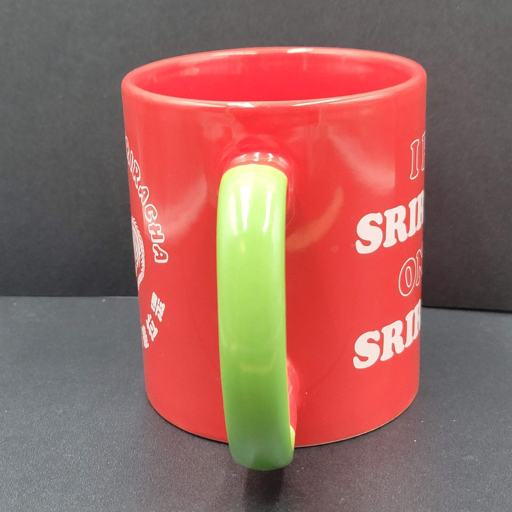 Large Coffee Mug Tea Cup Red Green Rooster "I Put Sriracha on my Sriracha" 20 oz