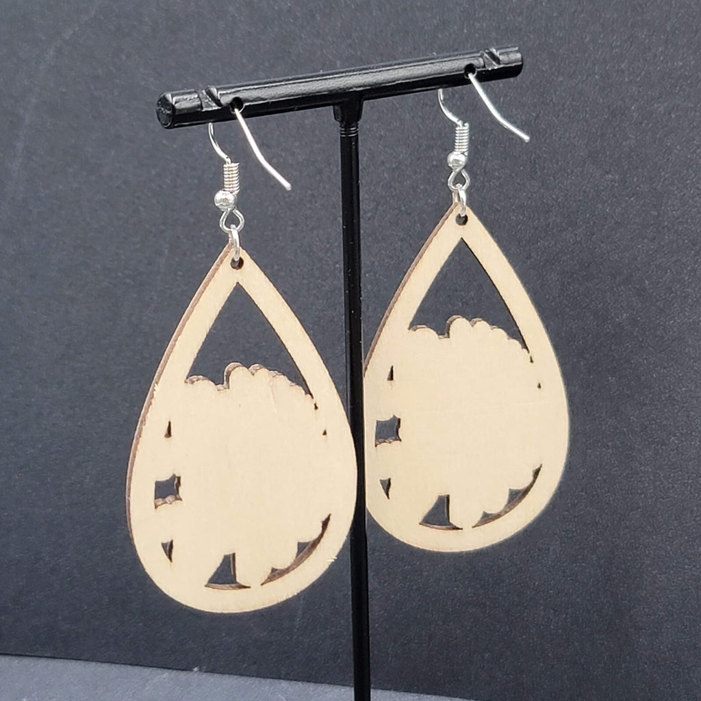 New PRIDE Love is Love Pierced Earrings Rainbow Wood Teardrop Dangle 2.25"