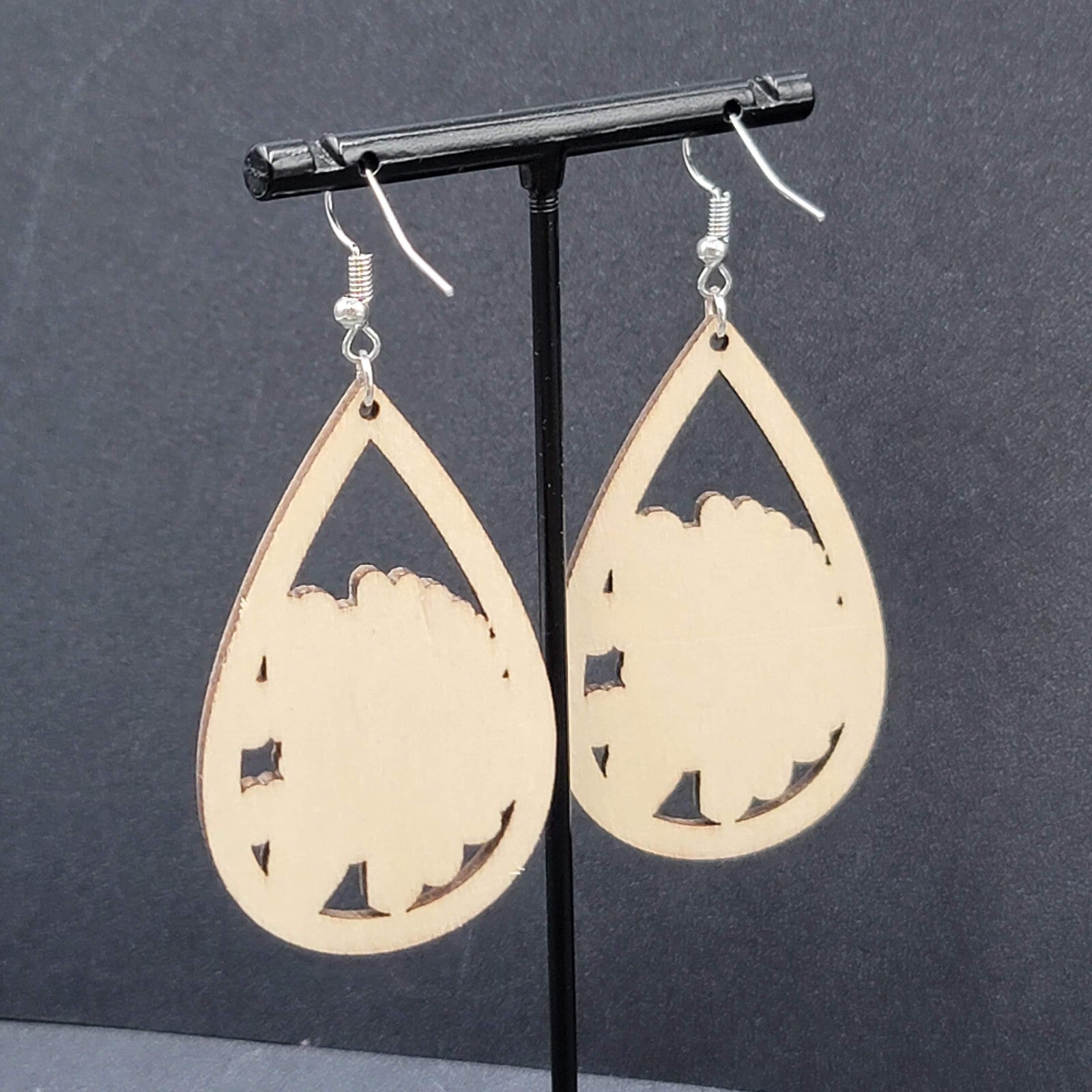 New PRIDE Love is Love Pierced Earrings Rainbow Wood Teardrop Dangle 2.25"