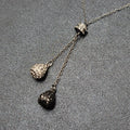 Spring Street Necklace Silver tone Rhinestone Tassel Pendant 16"-18"