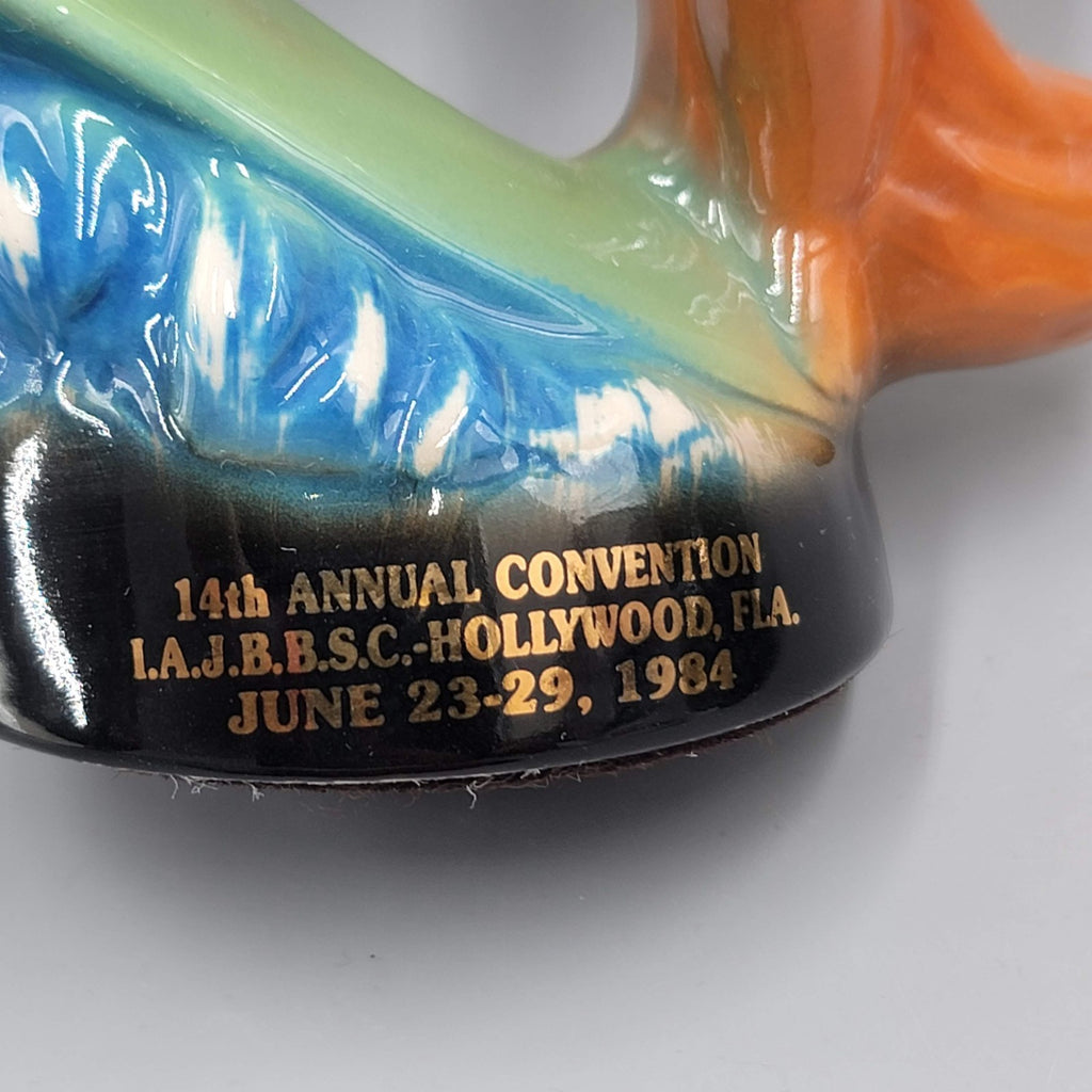 Jim Beam Small Fox 14th Convention Hollywood Fl. 1984 Paperweight Fox Surfing