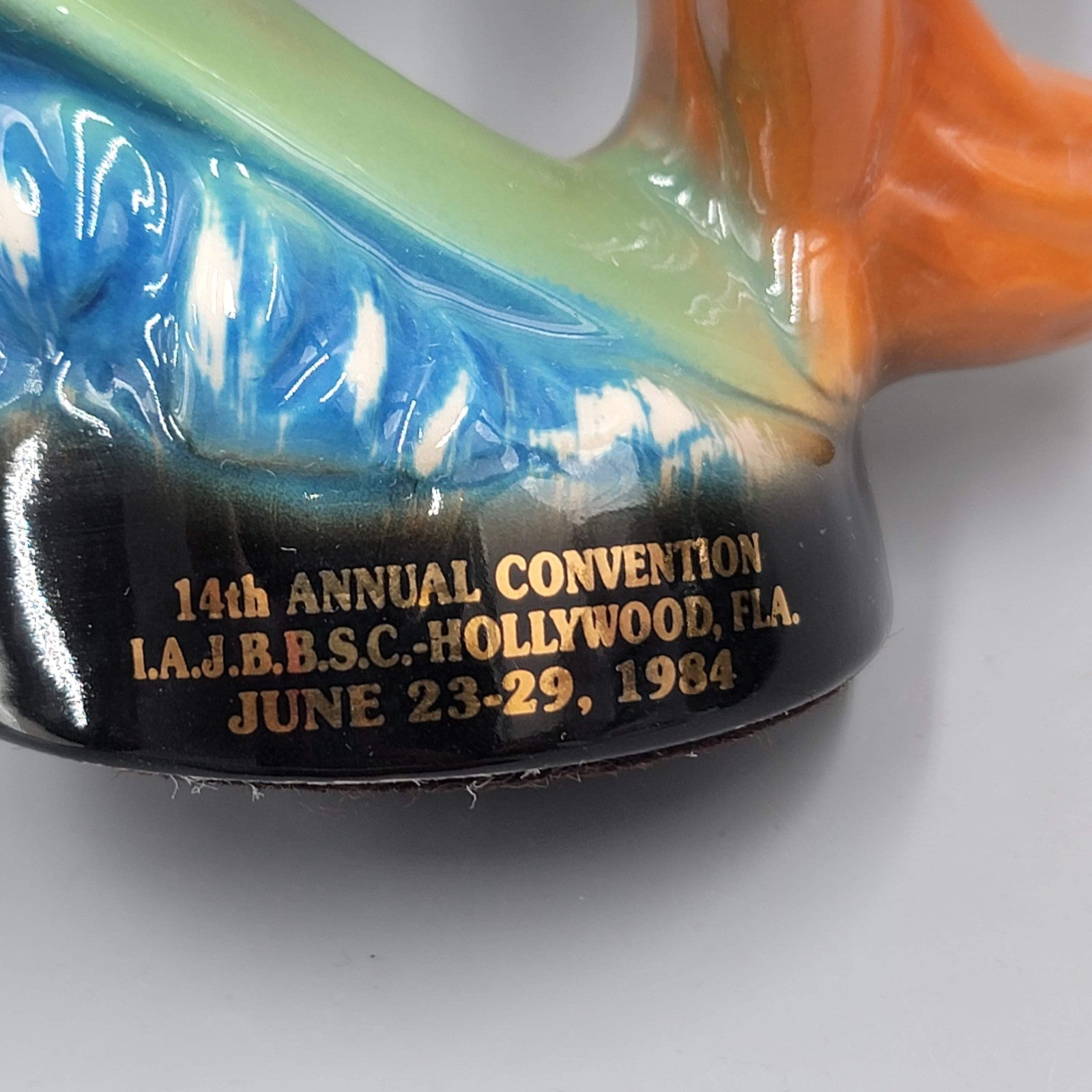 Jim Beam Small Fox 14th Convention Hollywood Fl. 1984 Paperweight Fox Surfing