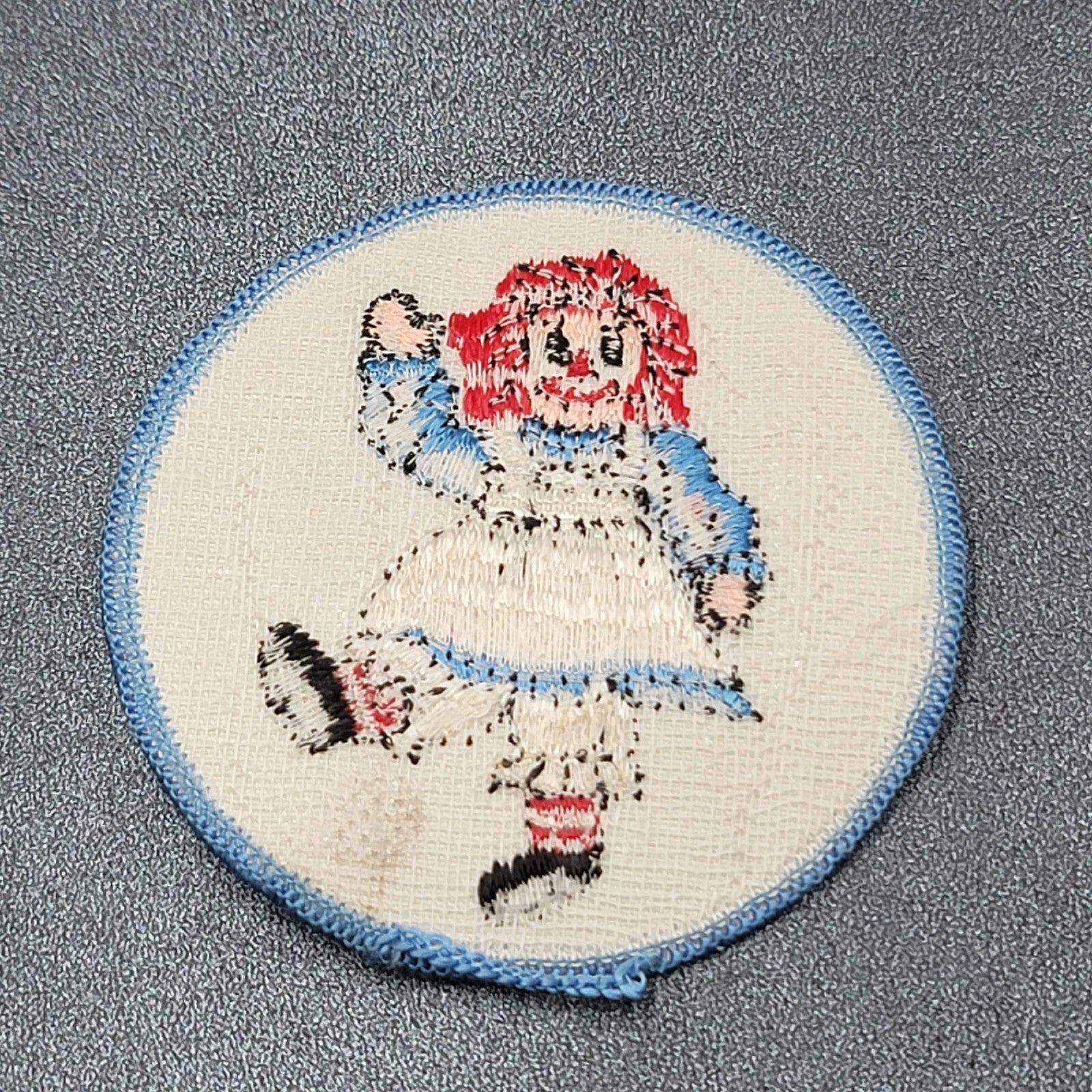Vintage Raggedy Ann Doll Patch Circle 2 7/8" Annabelle