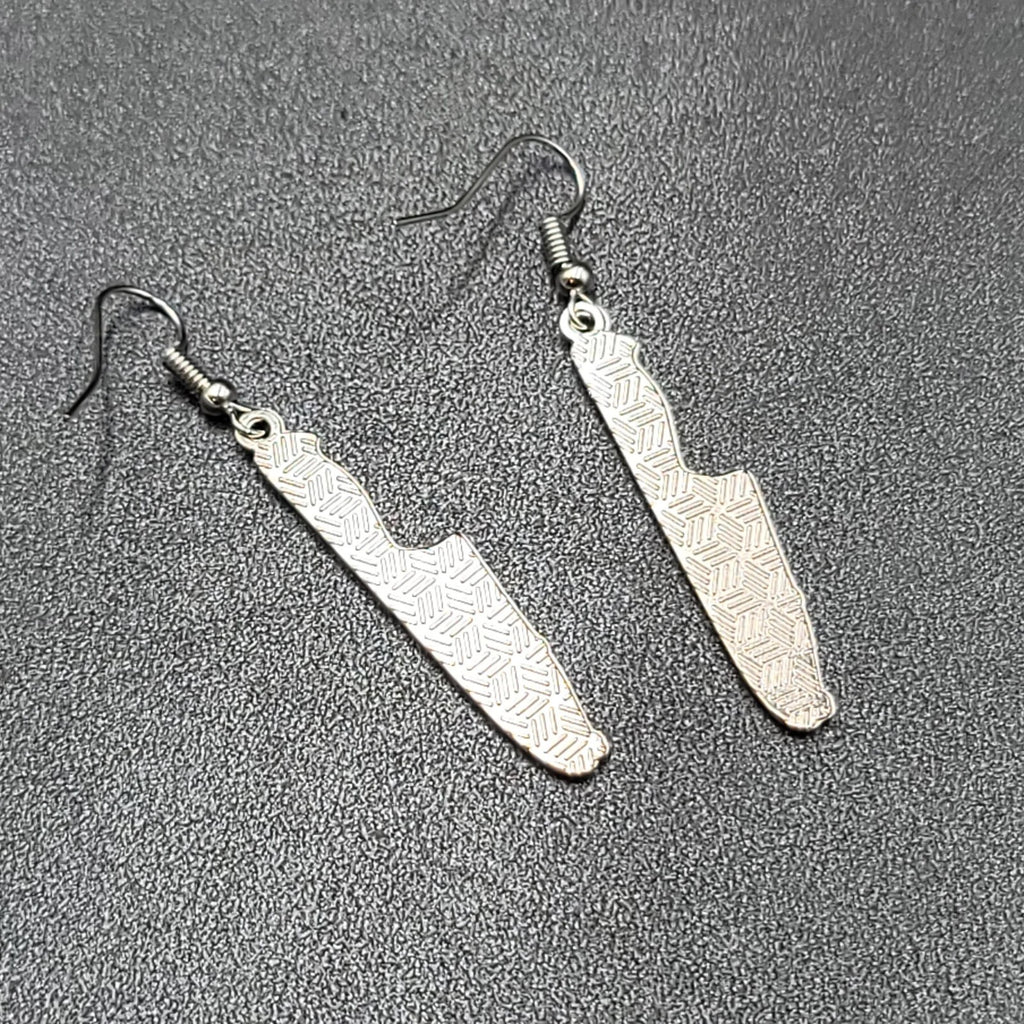 Killing It Pierced Earrings Bloody Dagger Halloween Spooky Dangle 1.75"