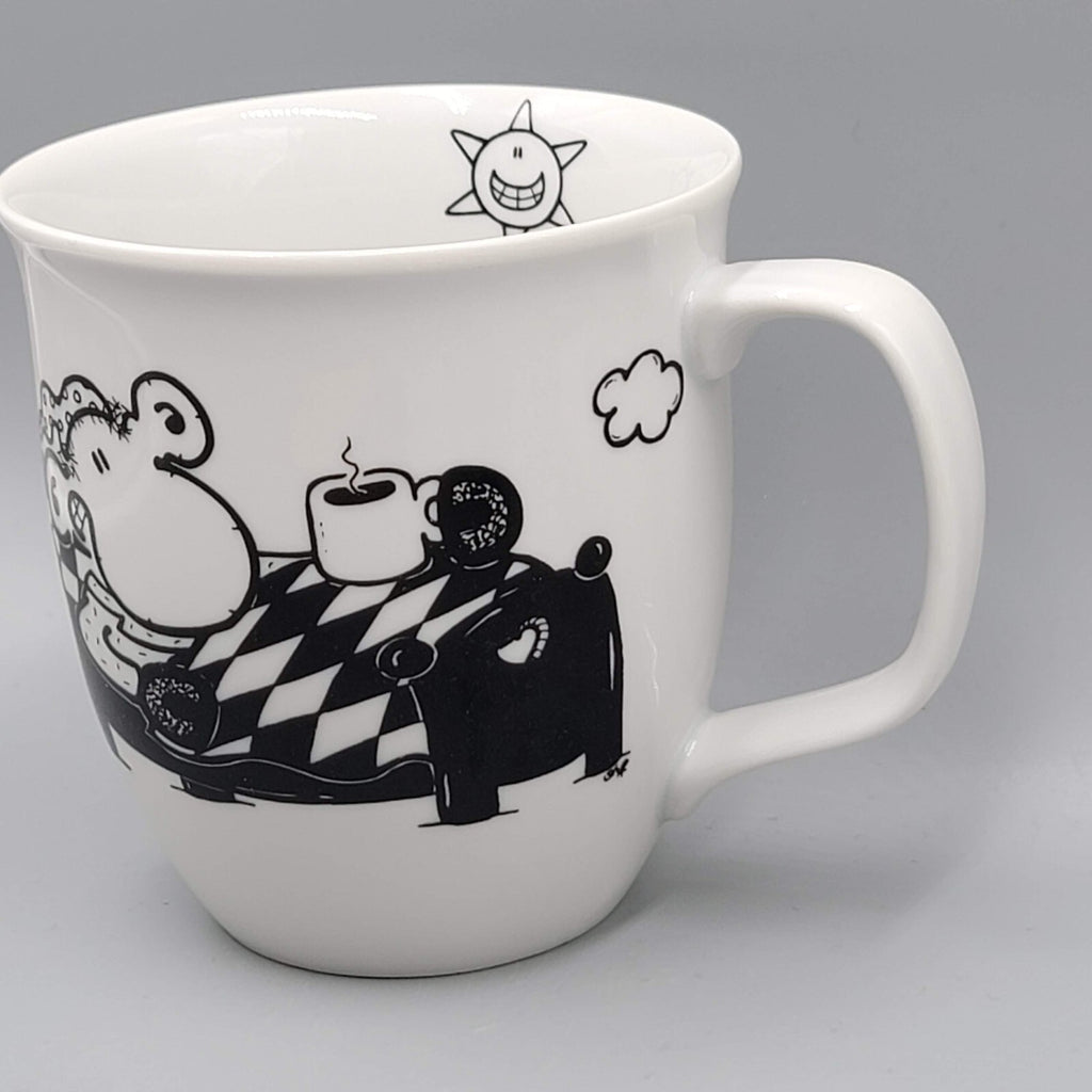 Sheepworld NICI Good Morning Mug Black White Cartoon Coffee Cup