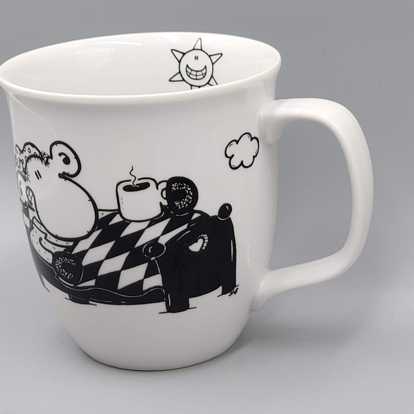 Sheepworld NICI Good Morning Mug Black White Cartoon Coffee Cup
