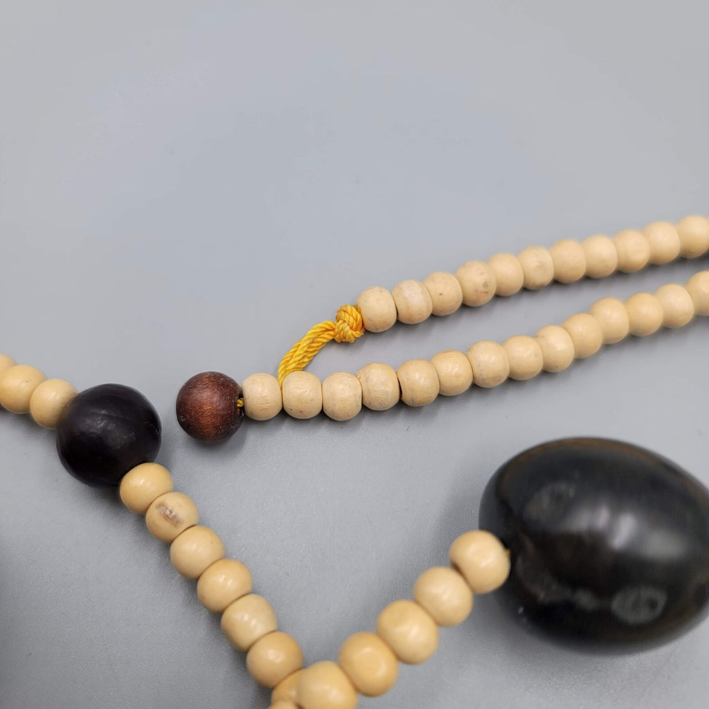 KuKui Nut Lei Necklace Wood Beads Double Strand Long 32"