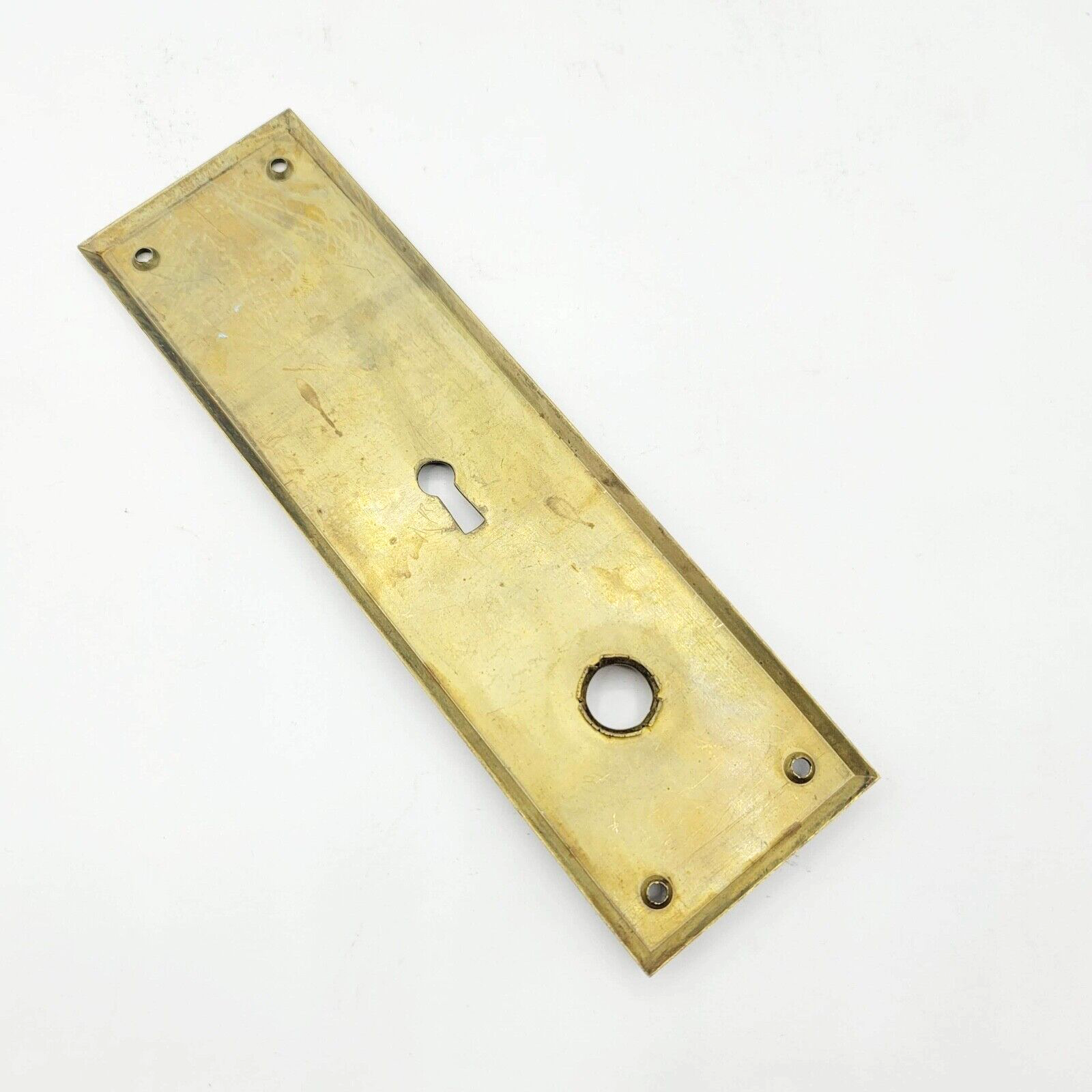 Vintage Brass Doorknob Back Plate Inverted Skeleton Key Salvage