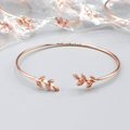 Lot of 6 NEW Rose Gold tone Bracelet  Lot Thin Cuff Leaf Design Bridesmaid Gift