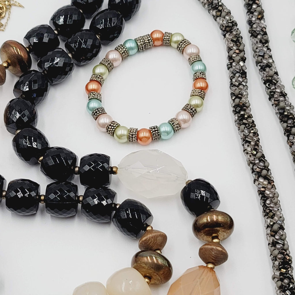 Jewelry Mixed Lot Necklace Bracelets Beaded Stones Glass