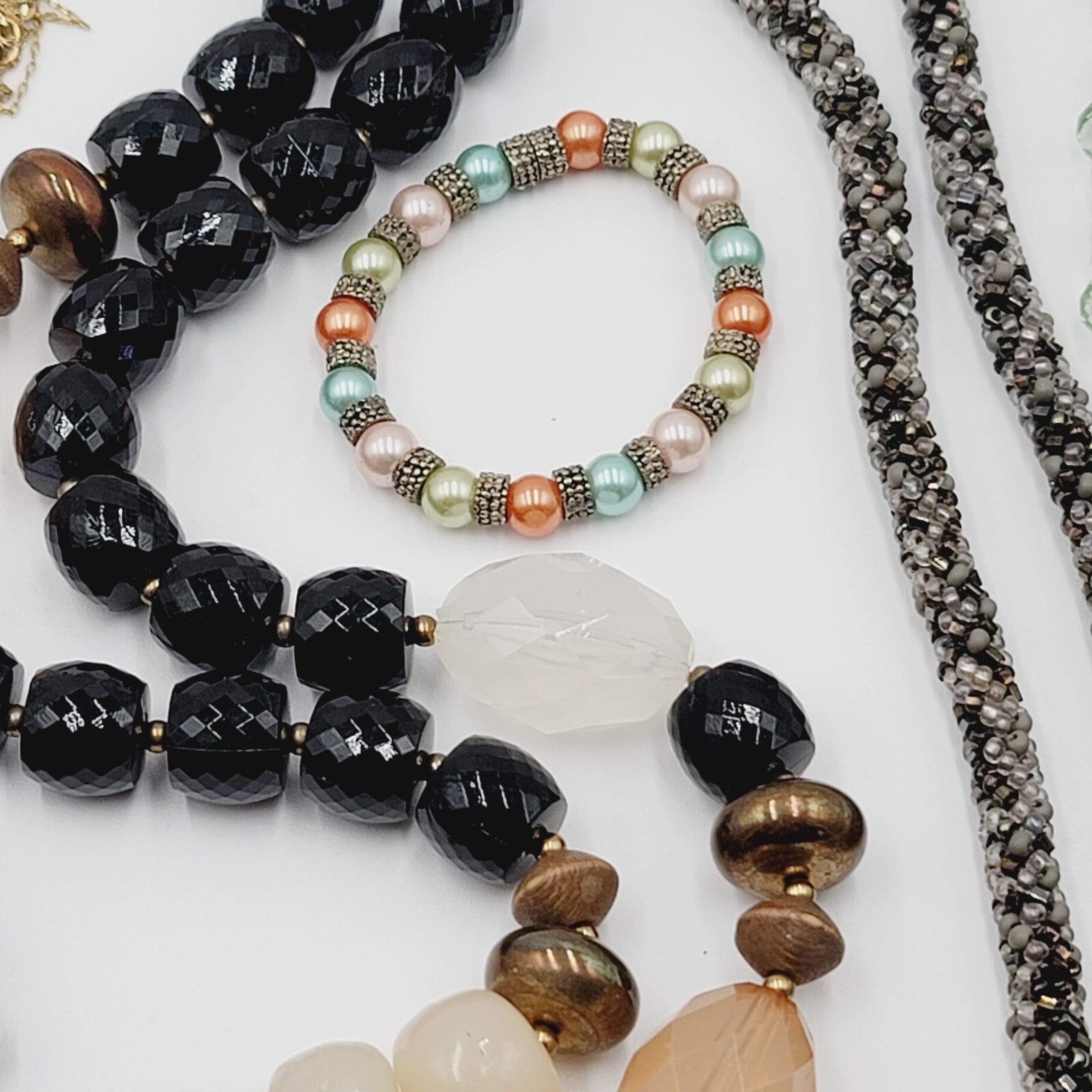 Jewelry Mixed Lot Necklace Bracelets Beaded Stones Glass