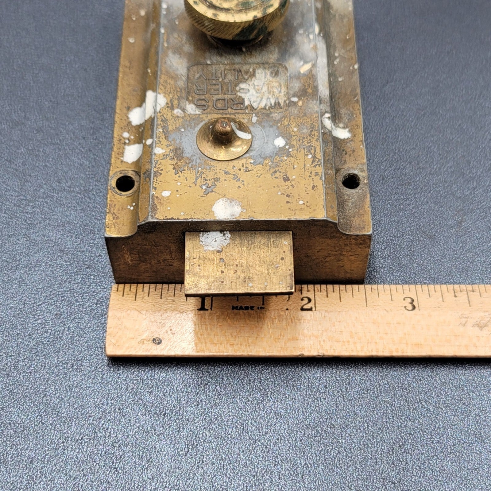 Vintage WARDS Surface Rim Night Latch No Keeper Reclaimed Salvage WORKS