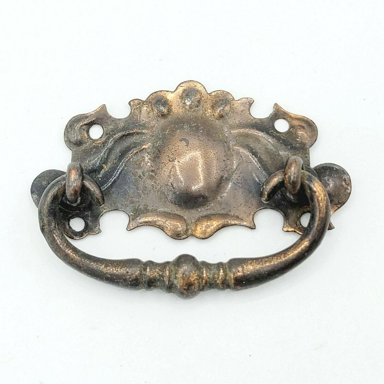 Vintage Steel Drawer Pull Bronze tone Salvage Hardware SINGLE ONLY