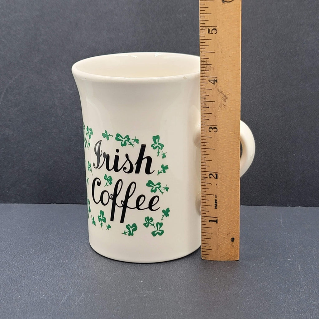 Vintage Carrigohoun Ireland Irish Coffee Mug Tea Cup White Green Shamrocks