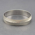 Vintage Monet Bangle Bracelet Silver tone Etched Design 7 3/4" x 1/2" Wide