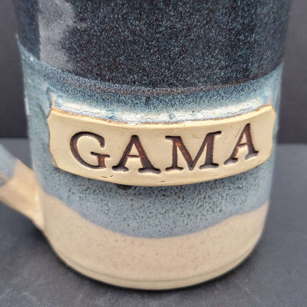 Stegall Signed Handmade Clay Pottery Gama Coffee Tea Mug Cup Tennesee Blue