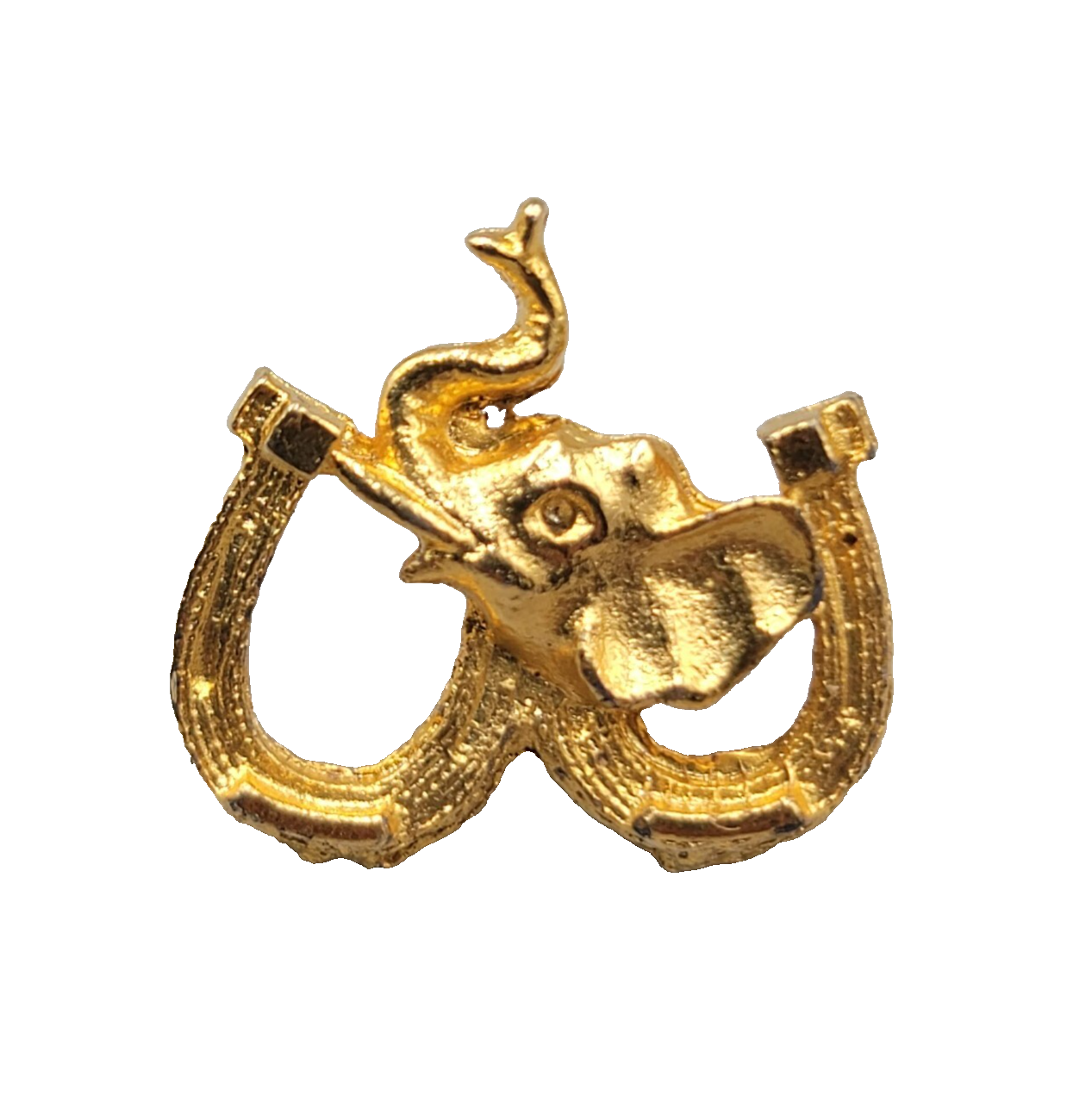 Vintage Elephant Double Horseshoes Lapel Pin Republican GOP 3/4"