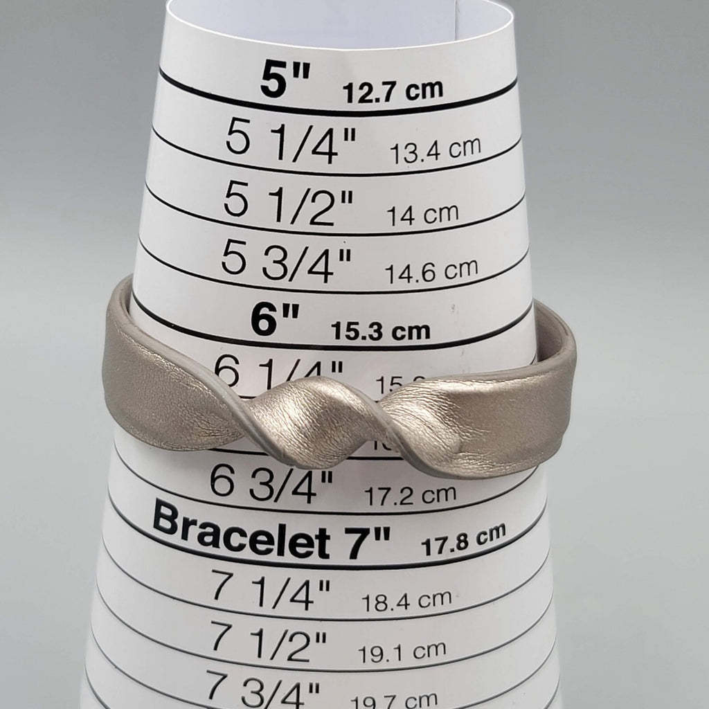 Memory Cuff Bracelet  Silver Gray Faux Leather Twist 