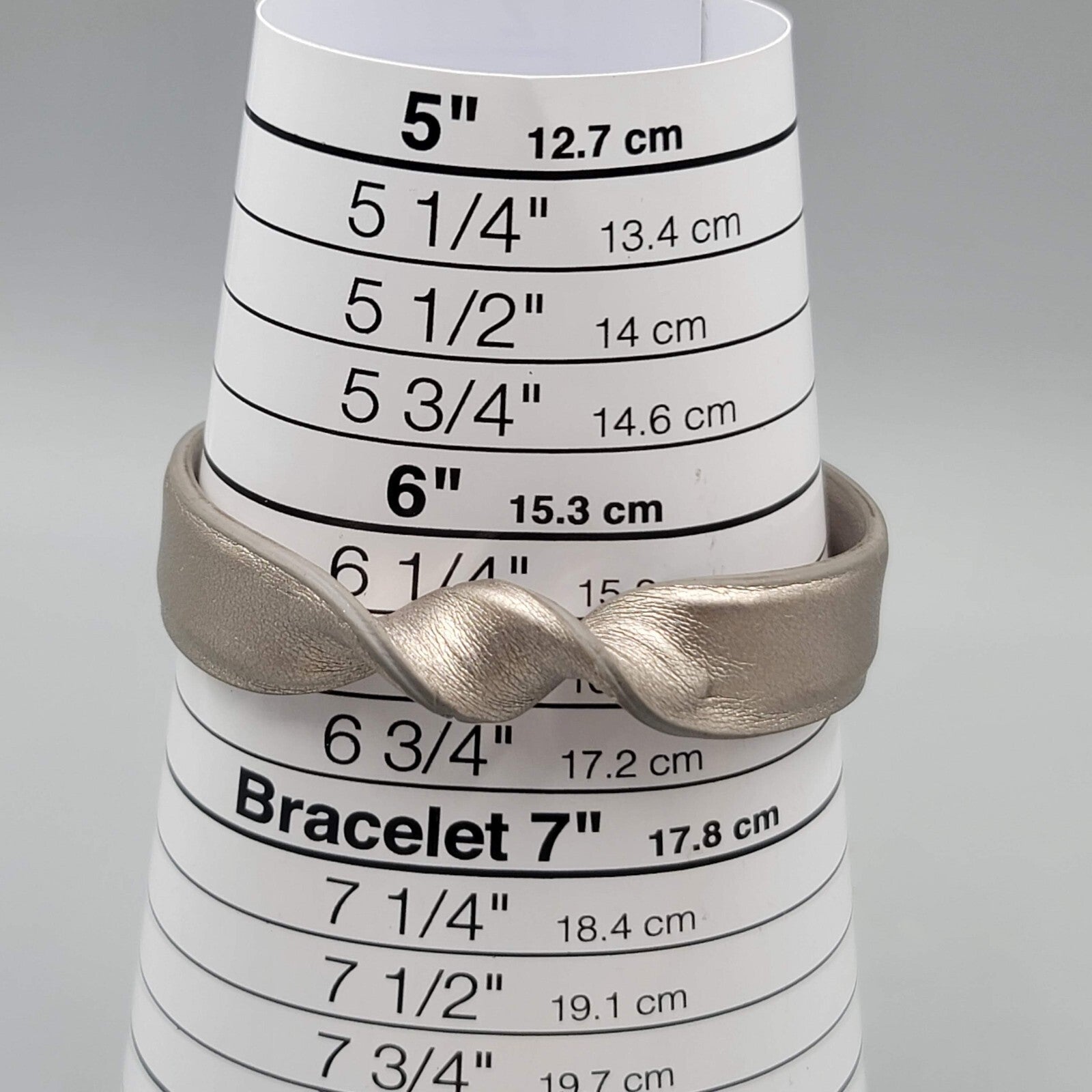 Memory Cuff Bracelet  Silver Gray Faux Leather Twist 