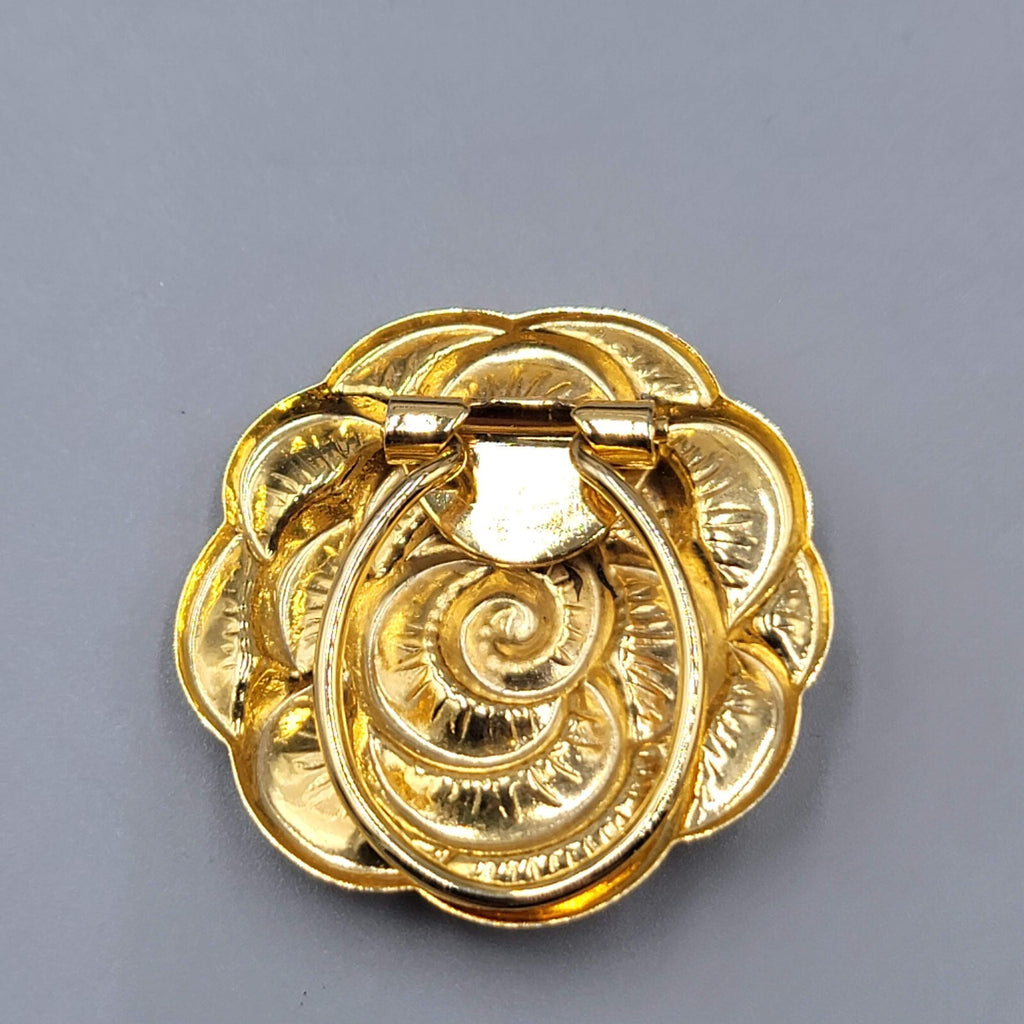 Vintage Scarf Clip Gold tone Flower Estate Jewelry 1.5"
