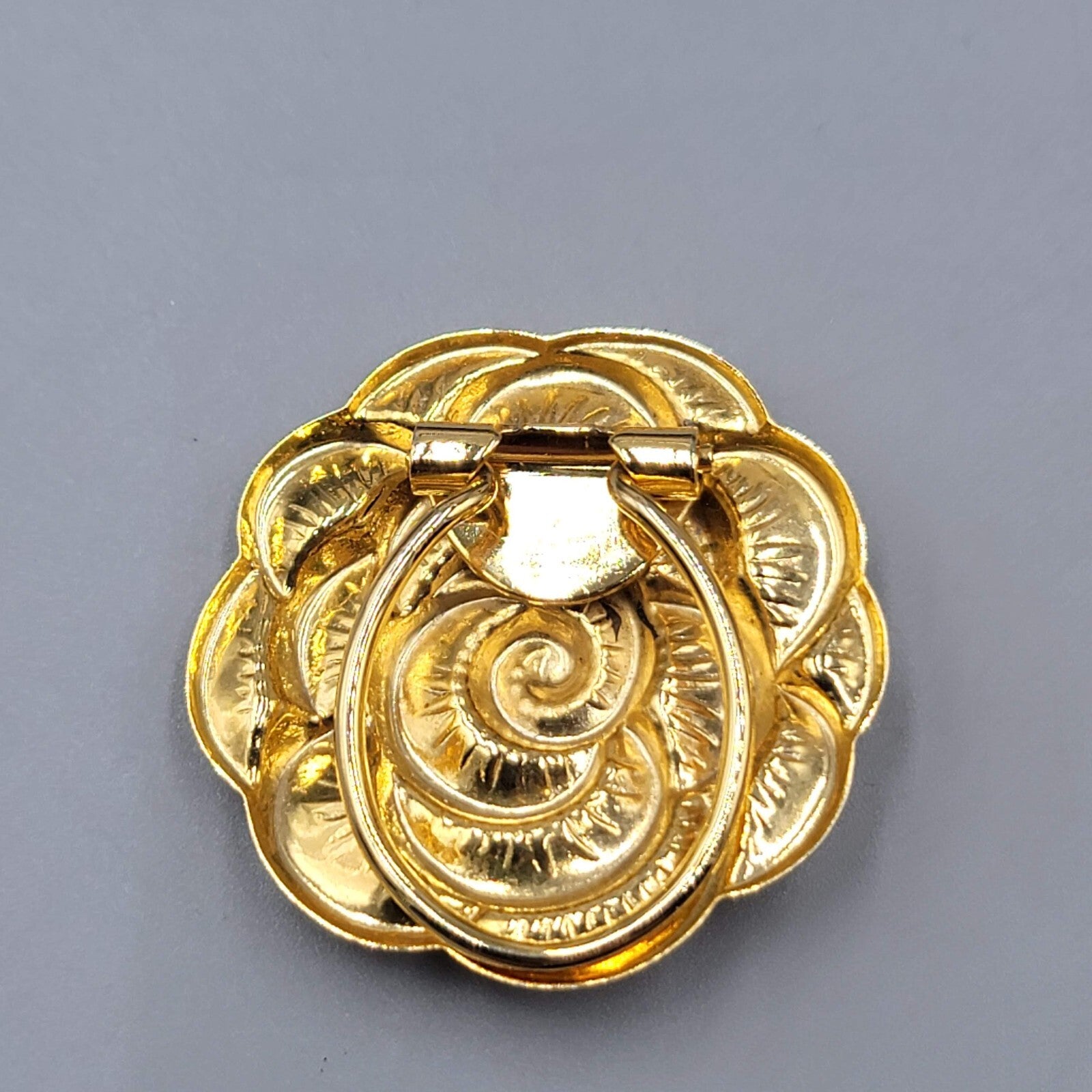 Vintage Scarf Clip Gold tone Flower Estate Jewelry 1.5"