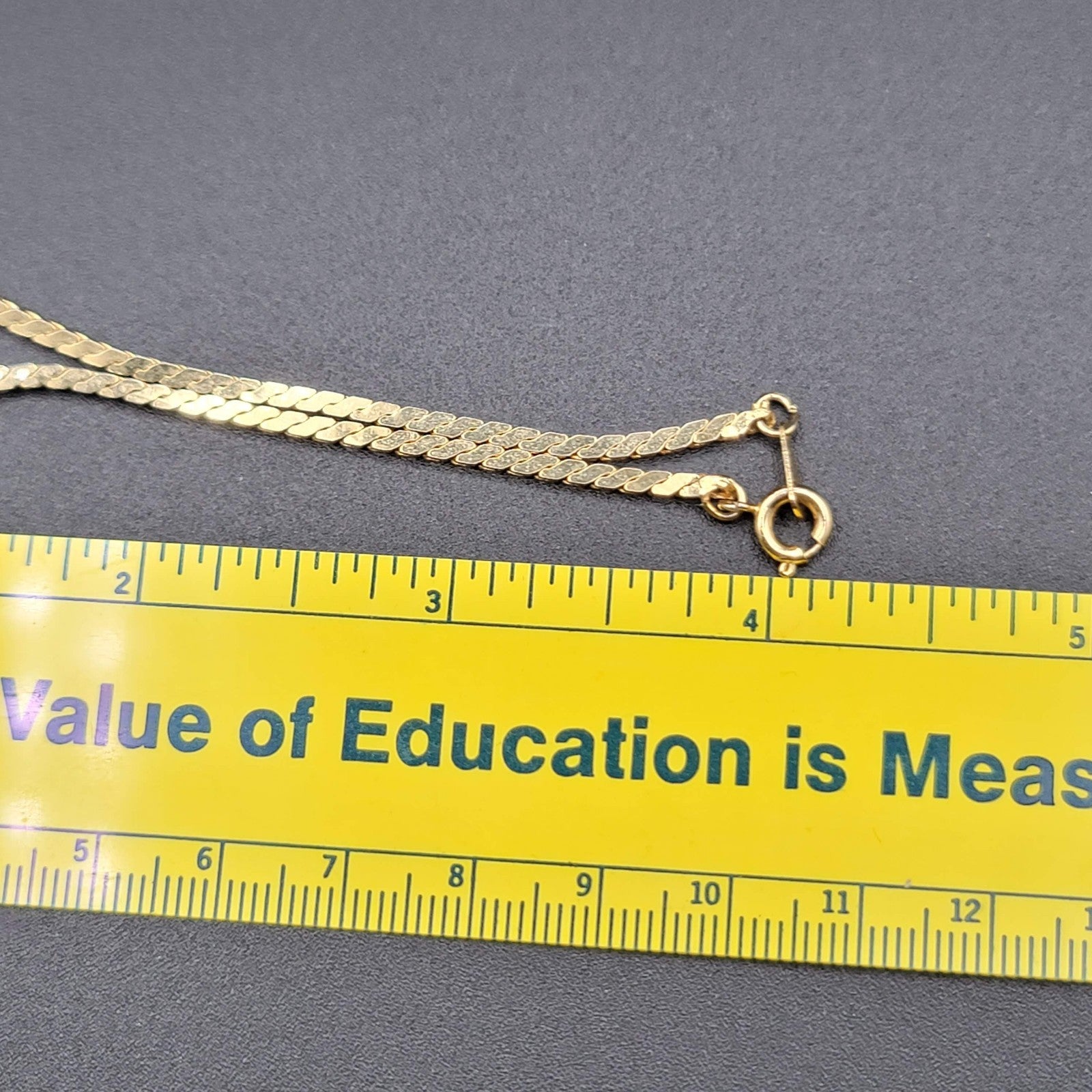 Vintage Anklet Serpentine Chain Ankle Bracelet Gold tone 9"