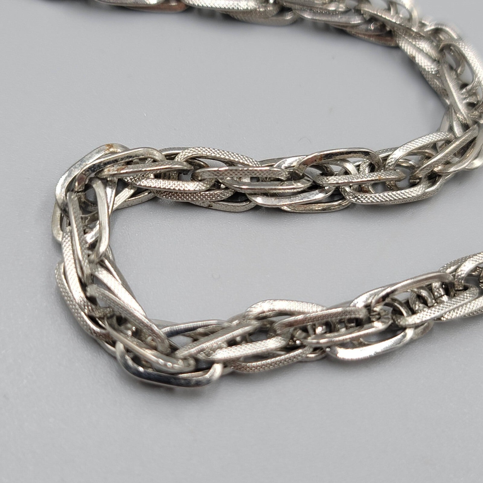 Vintage Statement Chain Necklace Multi Link Long 30" Estate Costume Jewelry