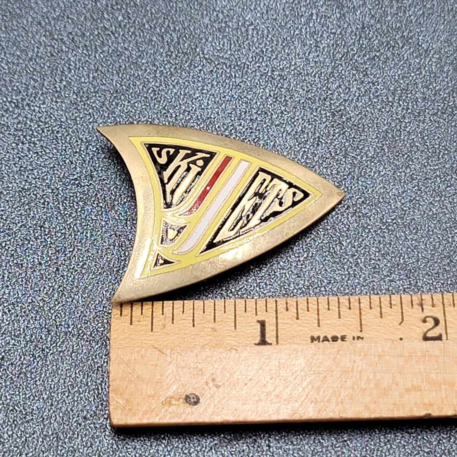 Vintage SKI ETS Collectable Pin Brooch Enamel 1.5"