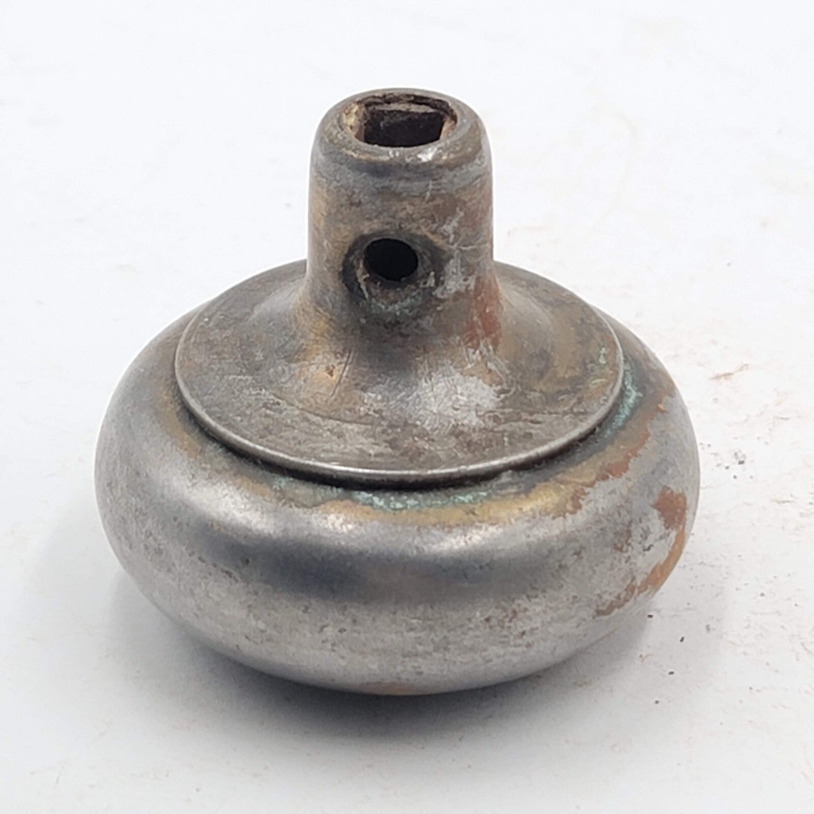 Vintage SINGLE Doorknob Gray Steel Salvage Door Hardware 2.25"