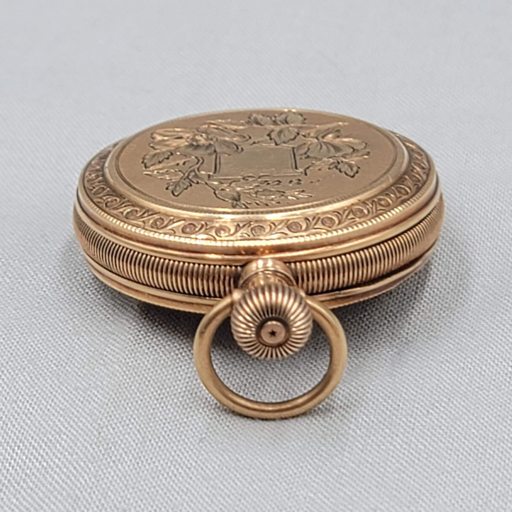 14k Yellow Gold Waltham 9 Jewel Hunter Case Pocket Watch Size 6