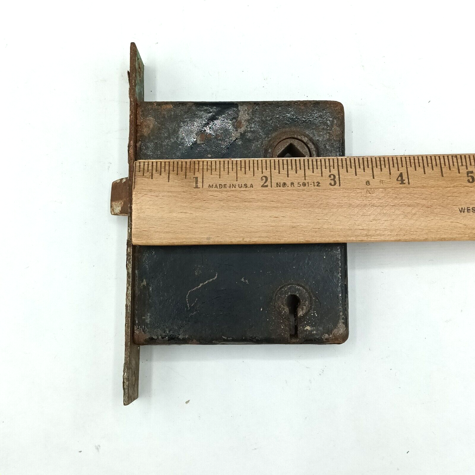 Vintage Mortise Lock Door Hardware Salvage Skeleton Keyhole NO Key B372