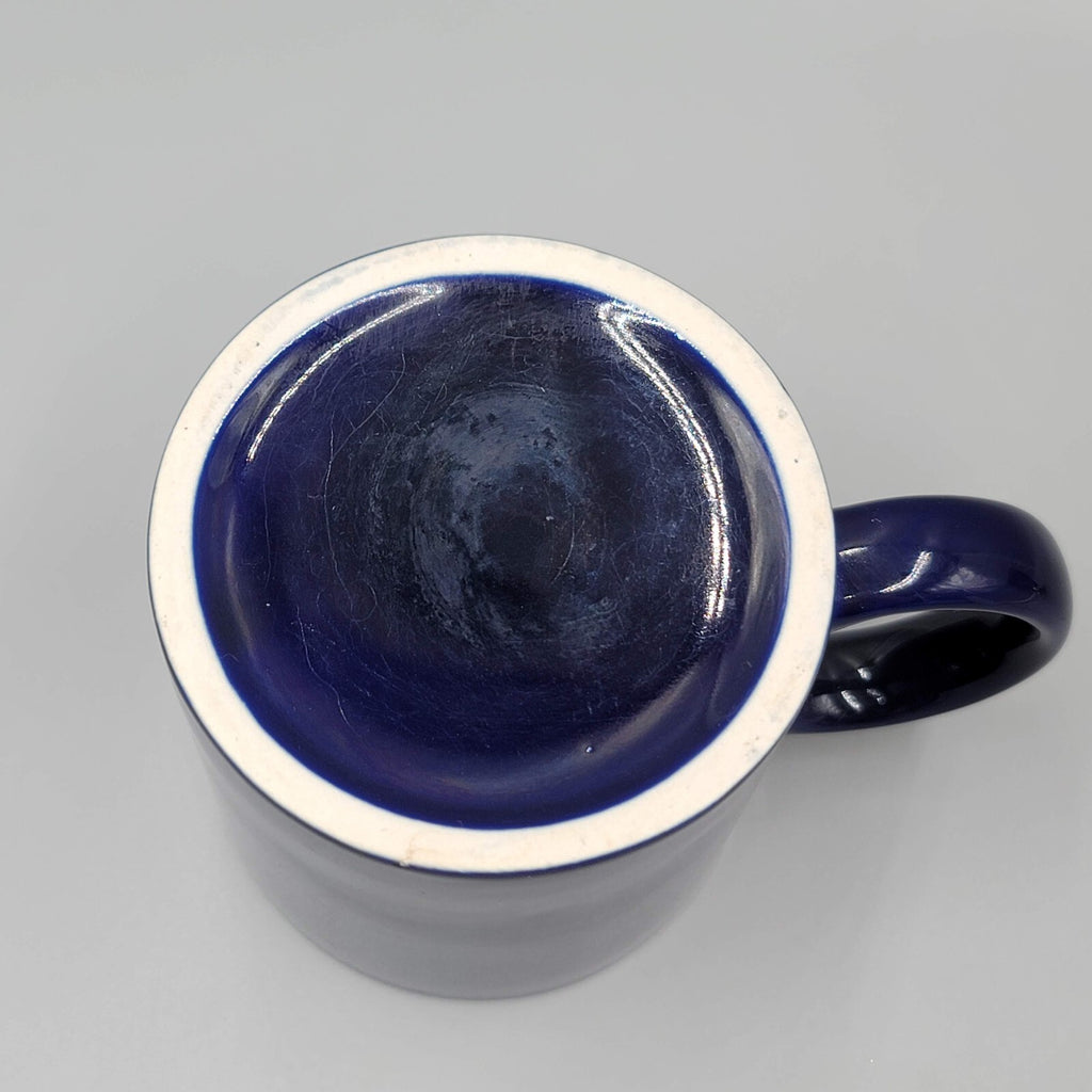 Vintage TJs Lax Coffee Mug Dark Blue Snowing Cows Funny