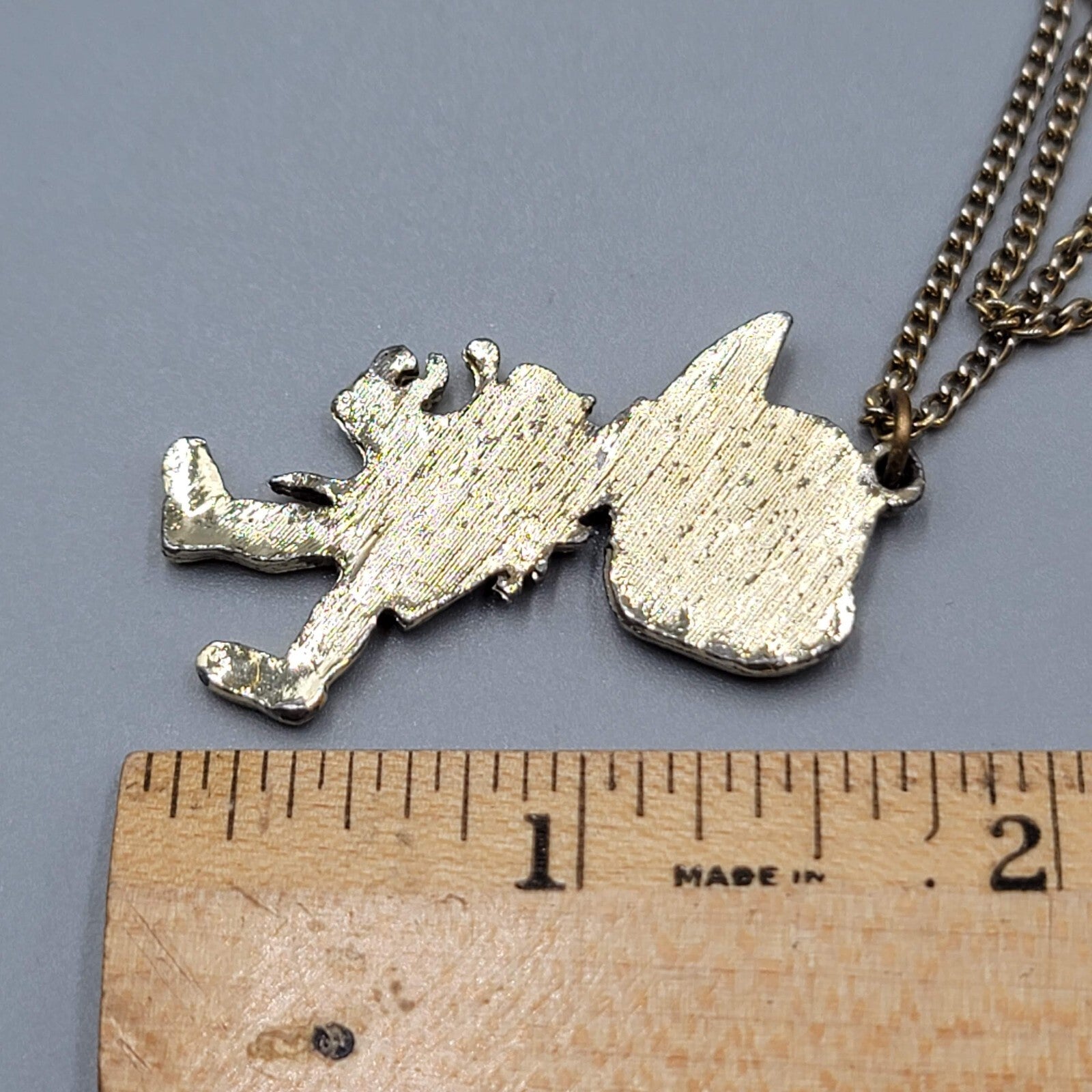 Vintage Holly Hobbie Pendant Chain Necklace Enamel  16"