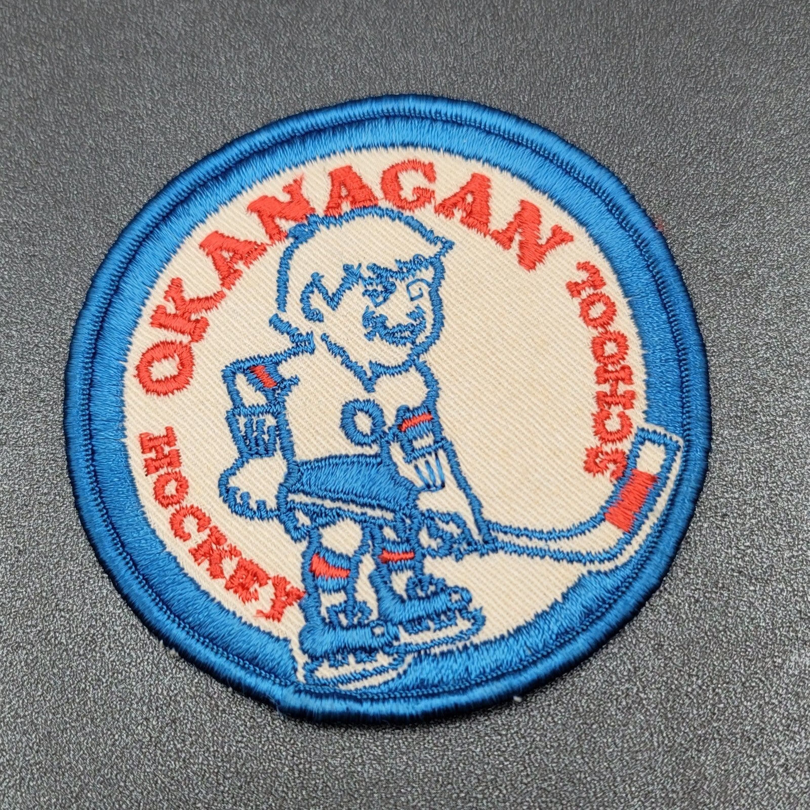 Vintage Okanagan Hockey Schools Patch BC British Columbia Canada Blue Orange 3.5