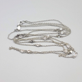 Express Necklace Silver tone Rhinestone Double Layer Station 18" and 21"
