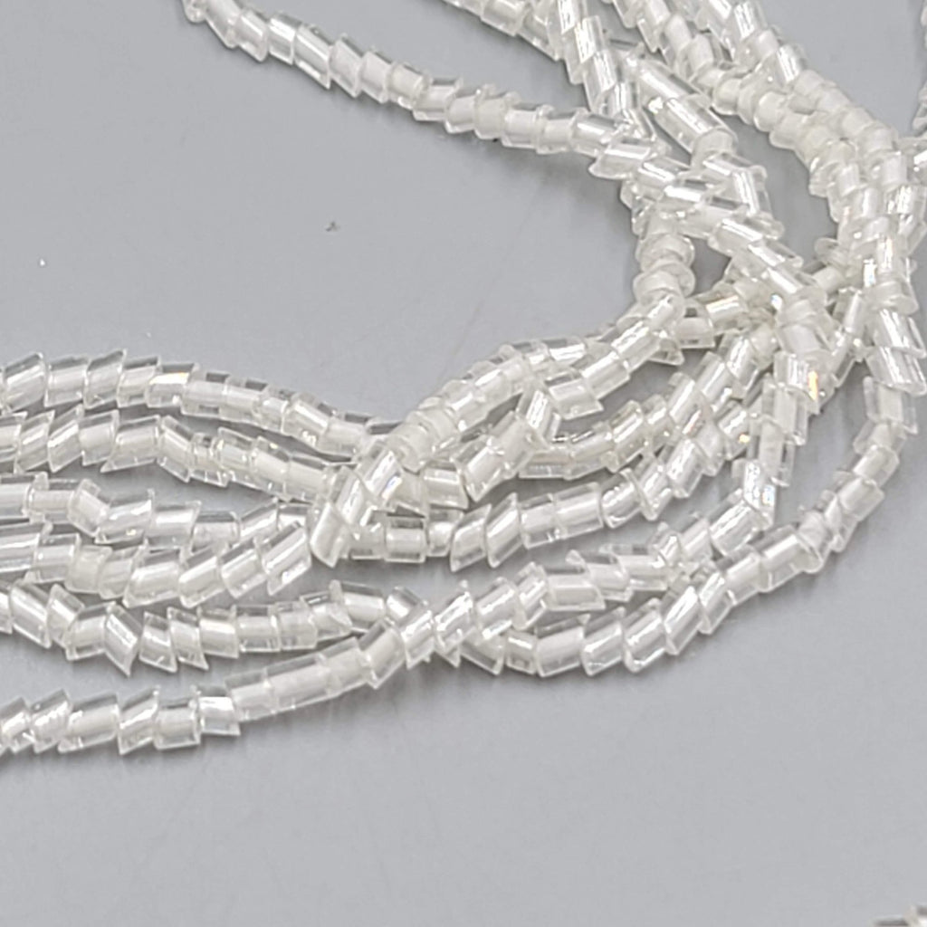 Vintage 6 Strand White Beaded Necklace Long 30"