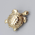 Vintage Turtle Brooch Gold tone Moveable Head So Cute!  7/8"