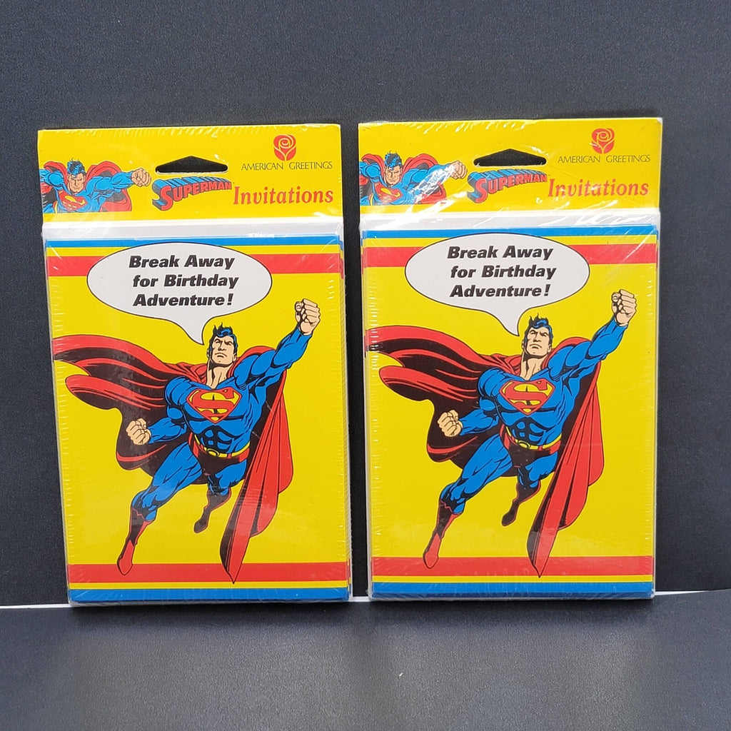 Vintage Superman American Greetings Birthday Invitations 16 NOS Sealed