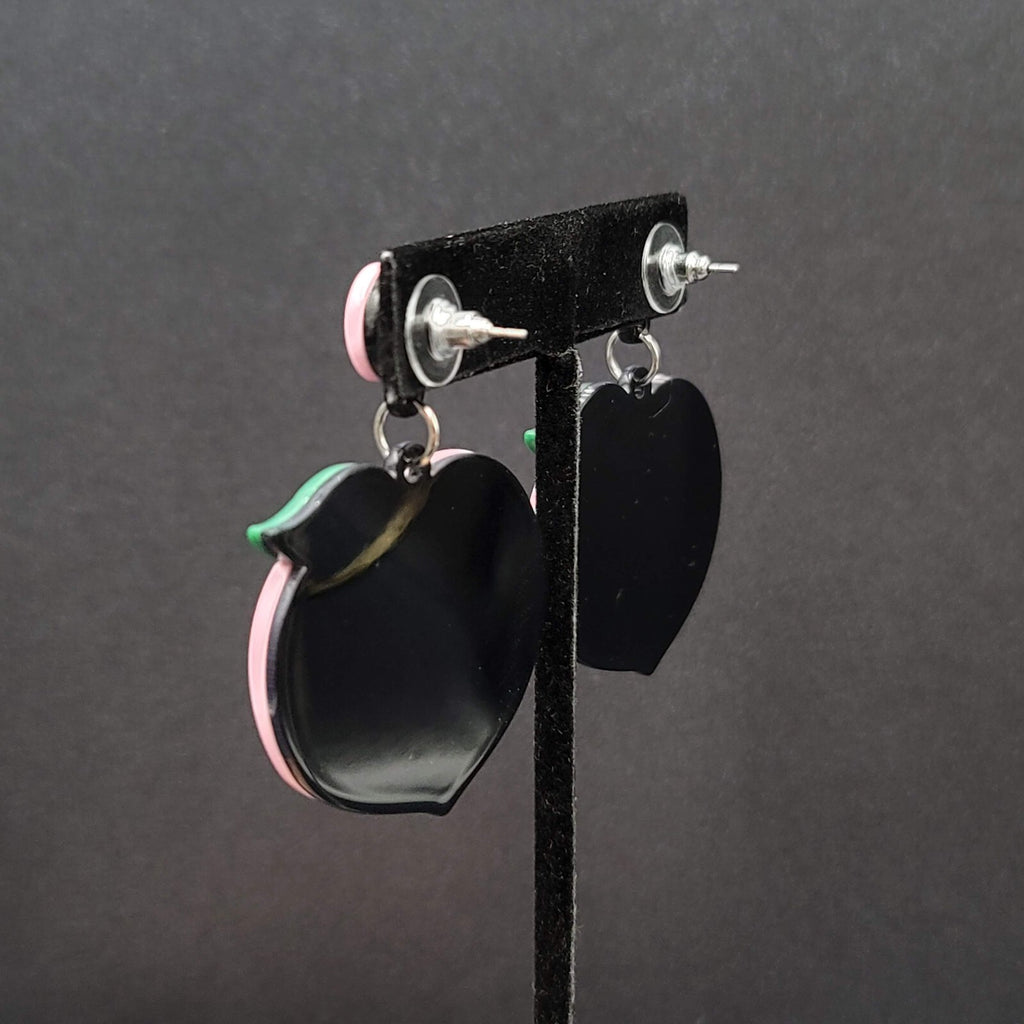 Pierced Earrings Pink Peach Large Statement Acrylic Dangle 2"
