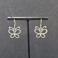 Butterfly Sterling Silver Pierced Earrings 925 5/8"