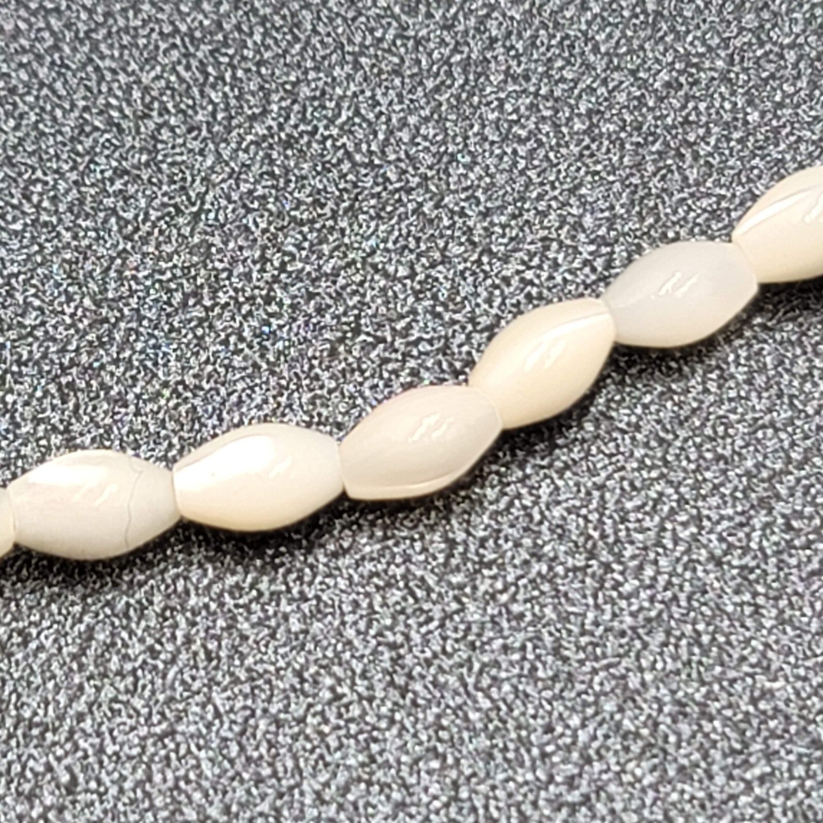 Vintage Mother of Pearl Hematite Gold Bead Necklace Gold Filled Clasp 16"